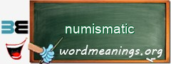 WordMeaning blackboard for numismatic